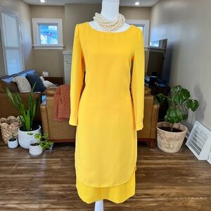 Banana Republic Long Sleeve Yellow Dress